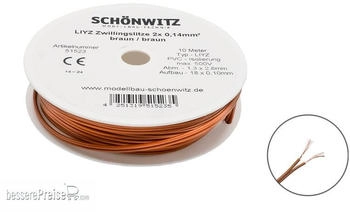 Schönwitz Schönwitz 51523 10m LIYZ Doppellitze Zwillingslitze 2x 0,14mm² braun