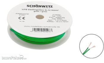 Schönwitz Schönwitz 51527 10m LIYZ Doppellitze Zwillingslitze 2x 0,14mm² grün