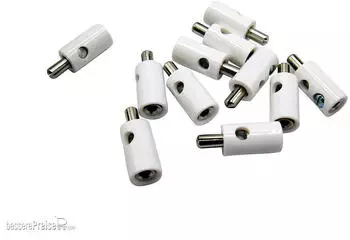 Schönwitz 51395 10 Stück Querlochstecker Bananenstecker 2,6mm weiß