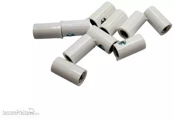 Schönwitz 51404 10 Stück Querlochstecker Buchse Kupplung Muffe 2,6mm weiß