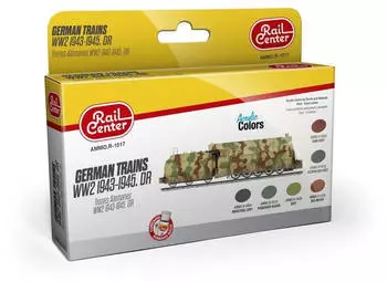 Ammo R-1017 SPURNEUTRAL Deutsche Z&uuml;ge DR 2. WK 1943-1945 Farb-Set 6 Acrylfarben &agrave; 15 ml