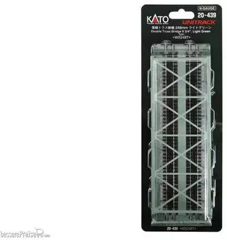 Kato N K20-439 Kastenbrücke doppelgleisig gerade 248mm Hellgrün Lemke