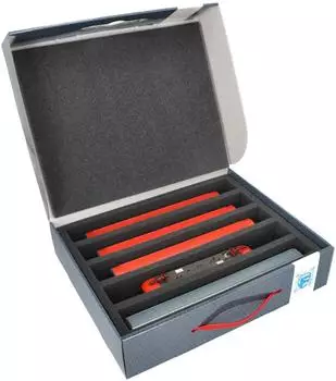 Feldherr Lagerbox FSLB075 für Modelleisenbahnen Spur H0 mit Schaumstoff, 2er-Set (FSLB075P28)