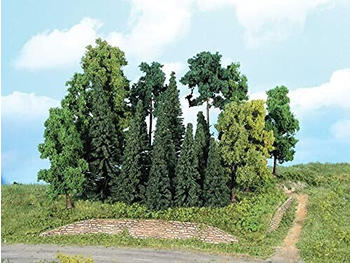Heki Mischwald H0 - 20 Bäume + Tannen 7 x 18 cm (1957)