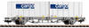 Piko H0 58732 H0 Postcontainerwagen mit 2x 20`Container Cargo Domino der SBB 2x