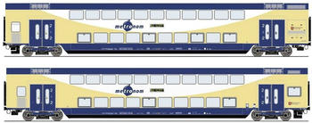 Roco H0 2er-Set Doppelstockwagen der metronom 2. Klasse DBpza (6200106)