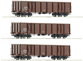 Roco H0 3er-Set Offene G&uuml;terwagen der DR (6600103)