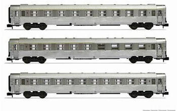 Arnold 3er Set DEV Inox Wagen A9 + A5 Barwagen + B10, SNCF, Ep. III (HN4336)