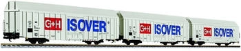 Liliput H0 3er-Set Güterwagen Hbbks, G+H ISOVER der DB AG (L230159)