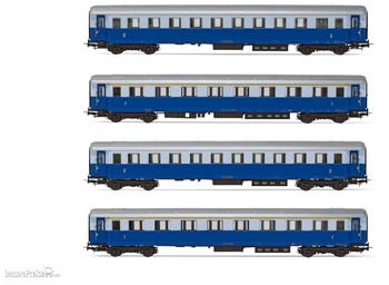 Rivarossi HR4349 H0 3-tlg. Set Nachtschnellzug „Luna“ aus 1 x WGmh 854 und 2 x Bcm 246, DB, Ep. IV
