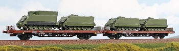 Acme A.C.M.E. AC45190 H0 2-teiliges Güterwagen Set Kgps mit M113 und M577, FS, Ep. IV-V