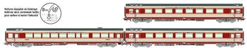 Jouef H0 dreiteiliges Set Gran Confort-Wagen TEE „Le Kléber“ aus A8u A8tu Vru „Grand Confort“, SNCF, Ep. IV (HJ4191)