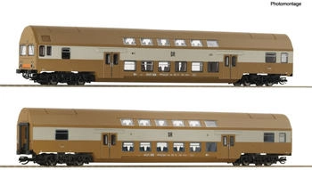 Roco 6280025 TT 2-tlg. Set 1: Doppelstockwagen, DR, Ep. IV