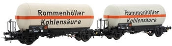 Rivarossi HR6644 H0 2er Set Gaskesselwagen Zgs, DB, Ep. IV 'Rommenhöller Kohlensäure'