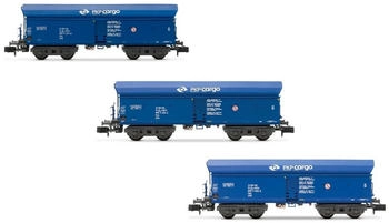 Arnold HN6565 PKP Cargo 3-Einheiten-Pack Selbstentladende Waggons Falls, Blue Livery, epVI Güterwagen