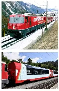Kato K10-2026 N Glacier Express Ge 4/4 III + 2 Personenwagen der RhB
