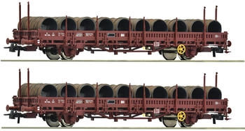 Roco 6600119 H0 2-tlg. Set: Schwenkrungenwagen Ks, SNCF, Ep. IV