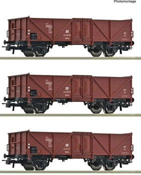 Roco Offene Güterwagen Ommu H0, DR, Ep. III 3 Stk. (6600115)