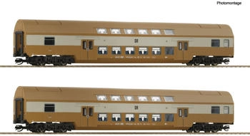 Roco Doppelstockwagen DBmue 2 Stk. TT, DR, Ep. IV (6280026)