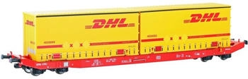 Mehano 28411 H0 Containerwagen Sgkkms 698 DHL, DB-Cargo, Ep. VI