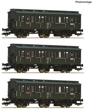 Roco 6200100 H0 3-tlg. Set: Abteilwagen By PKP Ep. IV