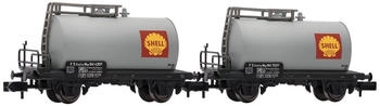 Arnold HN6701 FS, 2-Einheiten-Pack 2-Achs-Kesselwagen, Shell Silver Livery, ep. III-IV