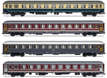 Rivarossi HR4375 Italien-Holland-Express 4-tlg Set Reisezugwgn Spur H0