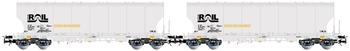 Rivarossi HR6675 ATIR-Rail, 2-Einheitenpackung 4-Achs-Rundseitiger Silowagen, Grau-Lackierung, ep.VI für Erwachsene, ab 14 Jahren, Modelleisenbahnsammler