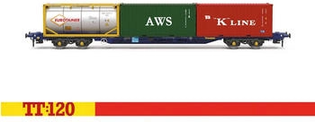 Hornby TT6030 Touax KFA Container Wagon 3x20 Containers Spur TT