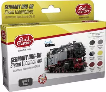 Ammo R-1005 SPURNEUTRAL Deutsche DRG-DB Dampflok Epoche II Farb-Set 6 Acrylfarben à 15 ml