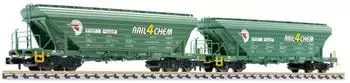 Liliput L260222 N 2-tlg. Set Getreidetransportwagen Uagpps RAIL4CHEM/Loco Trans Loco Ep. V-VI