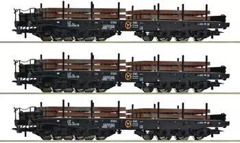 Roco 6600263 H0 3-tlg. Set: Schwerlast-Flachwagen Sas NS Ep. IV