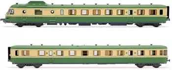 Jouef RGP I Diesel-Triebwagen mit Anhänger SNCF, grün/beige (HJ2462)