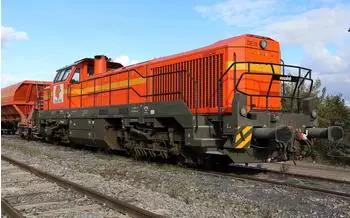 Jouef Vossloh DE 18 Diesellokomotive Colas Rail, orange-gelbe Lackierung, Ep. VI (HJ2440)
