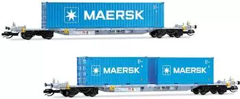 Arnold HN9765 2-tlg Set 4-achs Container-Wagen „MAERSK“ Spur TT