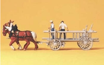 Preiser Leiterwagen mit Pferdegespann (30436)