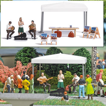 Busch Modellbahnzubehör - Action-Set: Straßenmusikanten (7846)