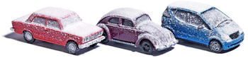 Busch Modellbahnzubehör - Drei verschneite Autos (89010)