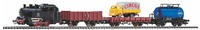 PIKO 57113, PIKO 57113 H0 Start-Set Tenderlok mit G&uuml;terwagen und Bettungsgleis