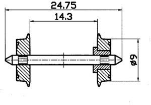 Roco H0 - Normradsatz DC, einseitig isoliert. Durchmesser Ø 9 mm (40194)