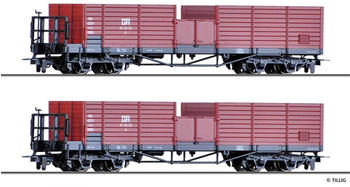 Tillig Güterwagenset aus zwei offenen Güterwagen OO, DR, Ep. III (05924)