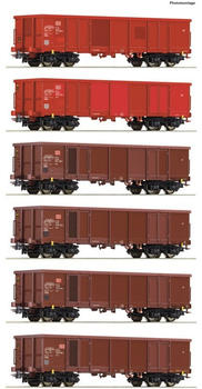 Roco 6-tlg. Display: Offene Güterwagen, DB AG (75858)