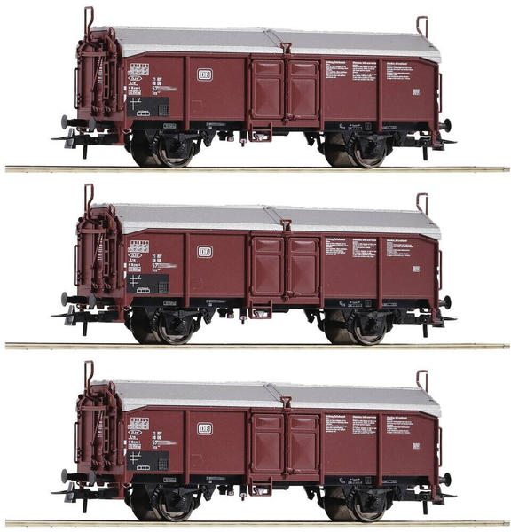 Roco 3-tlg. Set: Schiebedachwagen, DB (77050)