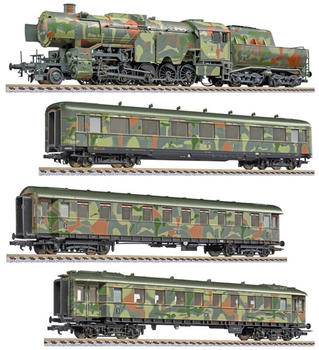 Liliput 4-tlg.Set: "Truppen-Transport" Zugset mit BR 42 + 3 Wagen, DRG, Ep. II (L130002)