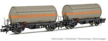 Arnold 2-tlg. Set 2-achs. Gaskesselwagen in grauer Lackierung, SNCF, Ep. III (HN6525)