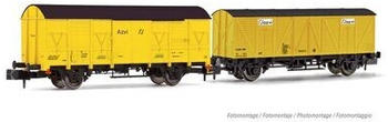 Arnold 2-tlg. Set 2-achs. gedeckte Güterwagen aus 1 x J2 Wagen und 1 x J3 Wagen, AZVI, Ep. V-VI (HN6517)