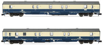 Arnold 2-tlg. Set 4-achs. Postwagen Post-mrz beige/blau, DBP, Ep. IV (HN4418)