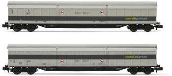 Arnold 2-tlg. Set 4-achs. Schiebewandwagen Habfis, RailAdventure, Ep. VI (HN6601)