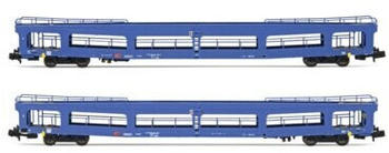 Arnold 2-tlg. Set Autotransportwagen DDm blaue Lackierung, DB AG, Ep. V (HN4410)