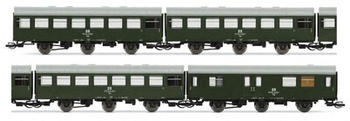Arnold 4-tlg. Set "Reko-Wagen, 3 dreiachs. Wagen+ 1 Packwagen, DR, Ep. IV (HN9511)